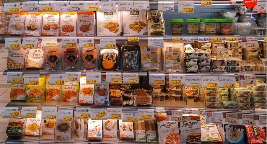 Private label products on retail shelf