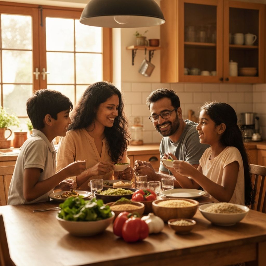 Family eating together