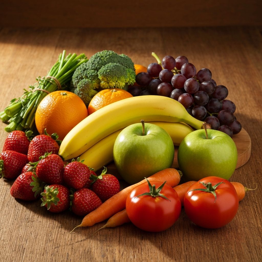 Fresh fruits arranged on table